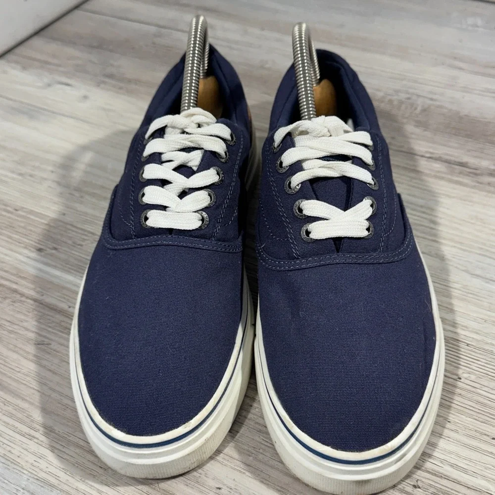 Chaps‎ Canvas Sneakers Men's Size 7.5 Blue Low Top Lace Up Memory Foam Shoes